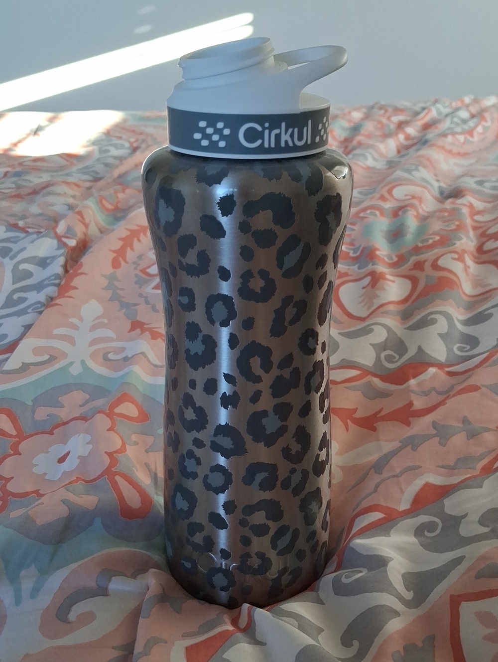 Cirkul Leopard Print Stainless Water Bottle - Gray & Black